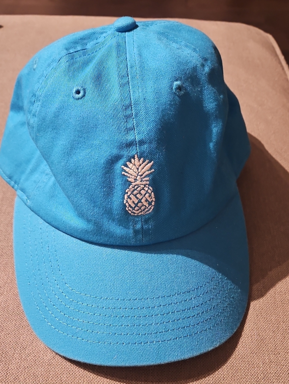 Newington Turquoise Pineapple Embroidered Cotton Dad Hat Adjustable OS